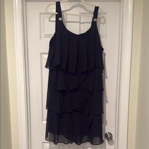 dressbarn Black Tiered Mini Dress